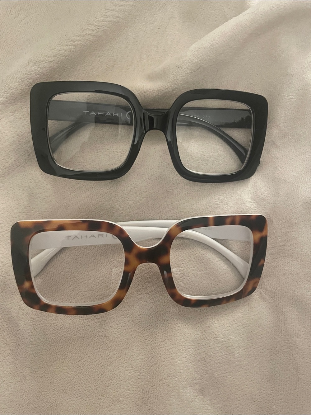 Tahari Two-Pack Square Frames in Black and Tortoise